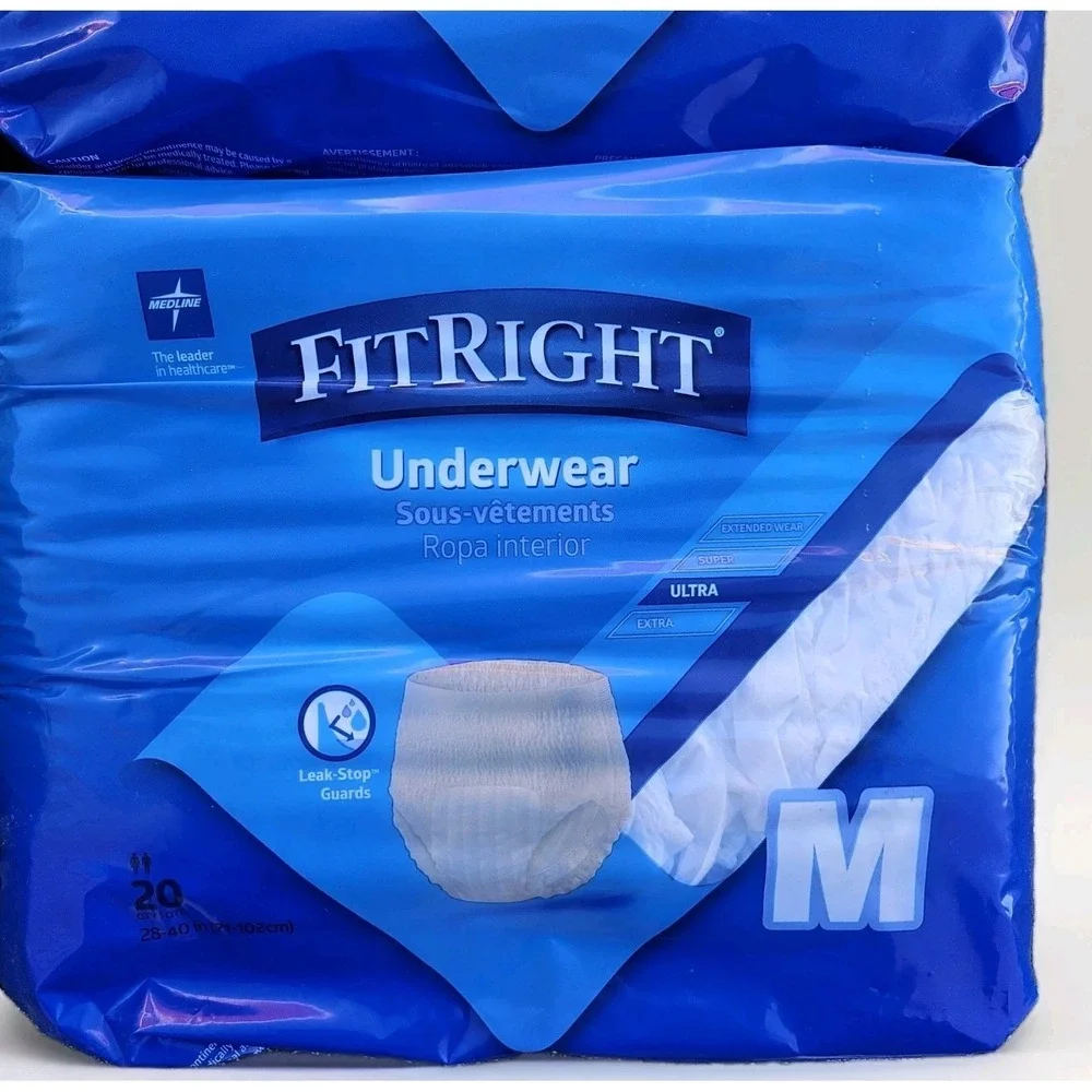 Medline FitRight Underwear OptiFit Briefs Medium 5 Packs Adult‎ Incontinence 100